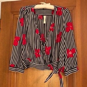 NWT XL Madewell Candied Orchid Wrap Blouse